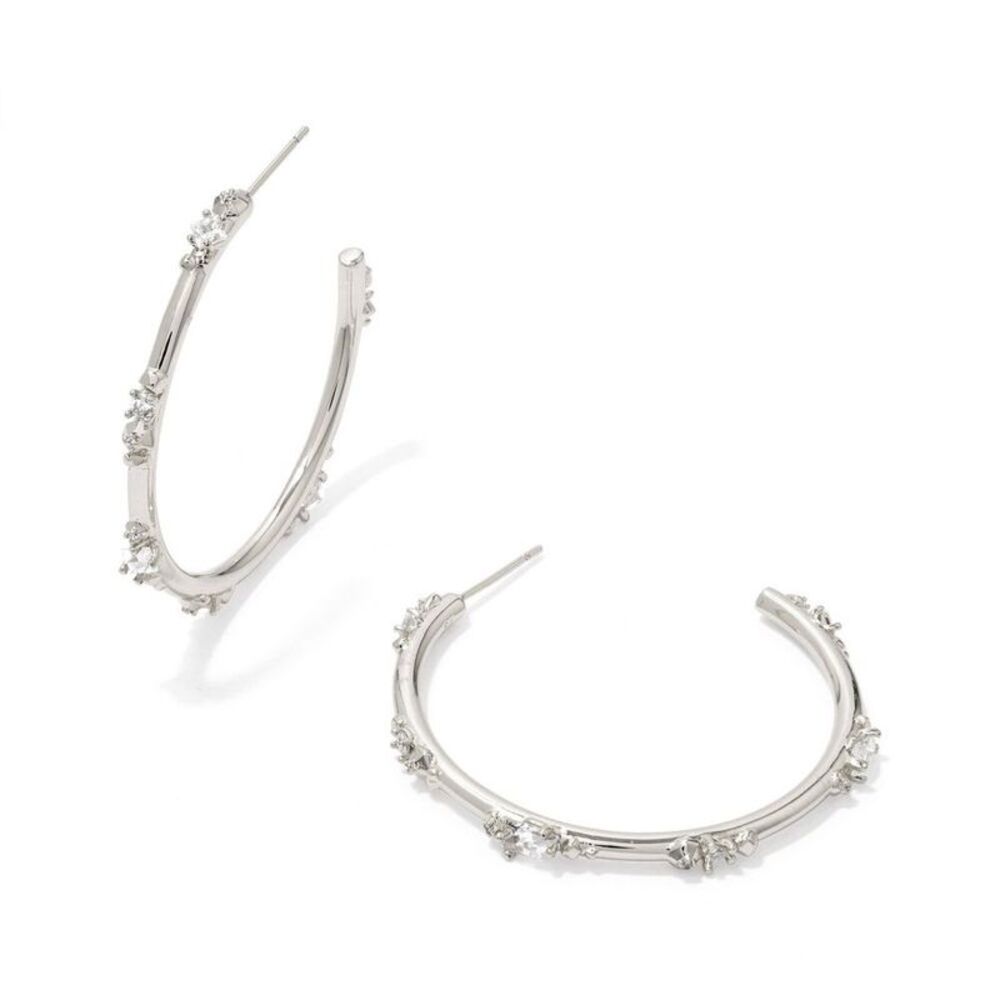 Kendra Scott Meridith Metal Hoop Earrings - Silver